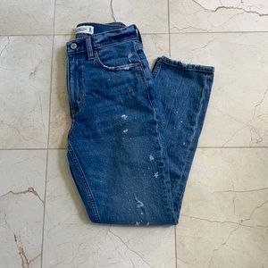 A&F paint splatter mom jeans